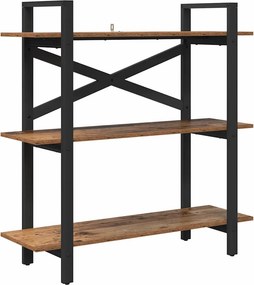 vidaXL Ράφι Βιβλίων 3 επιπέδων 100 x 33,5 x 102 εκ Επεξεργασμένο Ξύλο