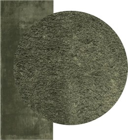 vidaXL Rug HUARTE Green 80 x 200 cm 100% Polyester Επίπεδος