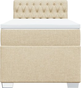 vidaXL Κρεβάτι Boxspring με Στρώμα Κρεμ 80 x 200 εκ. Υφασμάτινο