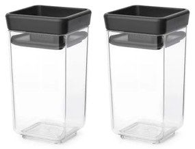 Brabantia 1008883 Σετ βαζάκια αποθήκευσης μπαχαρικών Tasty+ Stackable 2x0.15L Dark Grey