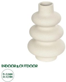Artificial Garden THAILAND 21278 Διακοσμητικό Κεραμικό Βάζo Μπεζ Π14 x Μ14 x Υ21cm Globostar-21278-Μπεζ 21278