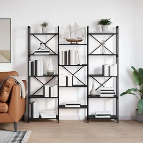 vidaXL Ράφι Βιβλίων Μαύρη δρυς 156 x 25 x 167.5 εκ Επεξεργασμένο ξύλο