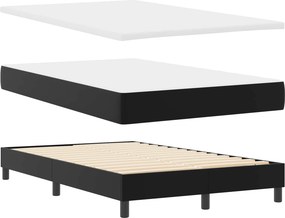 vidaXL Κρεβάτι με ελατήρια Μαύρο 120 x 190 cm Τεχνητό δέρμα