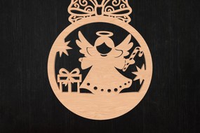 Σετ των 3 Intra απο ξύλο plywood 3mm-4mm πάχος Χριστουγεννιάτικο στολίδι αγγέλου Δίασταση 8x8 cm INTRAFABR-110388261