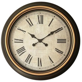 Ρολόι Τοίχου Plasma 349-000012 Φ63,5x5,6cm Antique Black-Gold Inart Plastic