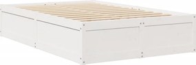 vidaXL Σκελετός Κρεβ. Χωρίς Στρώμα Λευκό 135x190 εκ Μασίφ Πεύκο