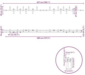 Μηχανισμός Συρόμενης Μεσόπορτας Μαύρος 427 εκ. Ατσάλινος