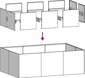vidaXL Ζαρντινιέρα Λευκή 120x80x40 εκ. από Χάλυβα