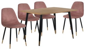Σετ τραπεζαρίας C11179 5τμχ με Τραπέζι 120x80x75εκ. & Καρέκλες Σάπιο μήλο
