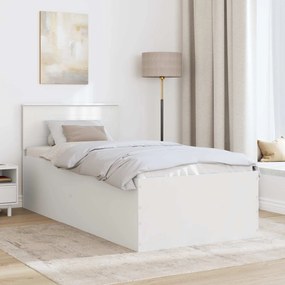 vidaXL Σκελετός Κρεβατιού Λευκό 75 x 190 cm Επεξεργασμένο ξύλο