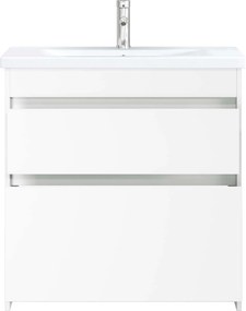 vidaXL Σετ Επίπλων Μπάνιου Λευκό 81 x 40 x 84,5 εκ Επεξεργασμένο Ξύλο