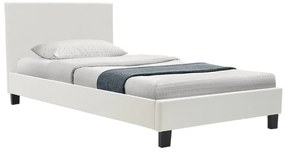Κρεβάτι Nevil pakoworld 100x200 PU χρώμα λευκό ματ