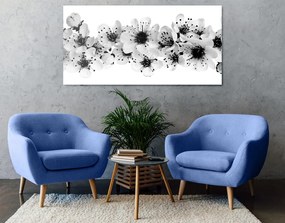Εικόνα άνθη κερασιάς σε μαύρο & άσπρο - 120x60