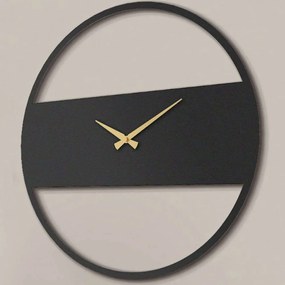 Ρολόι Τοίχου Stripe 507ATP1530 Φ49cm Black-Gold Wallity Steel