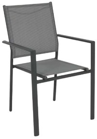 Πολυθρόνα Lanson Μεταλ.Ανθρακί/Text.Grey 55x55x86cm