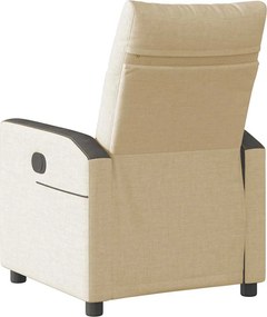vidaXL Πολυθρόνα Ανακλινόμενη Κρεμ Υφασμάτινη