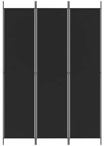 vidaXL Διαχωριστικό Δωματίου με 3 Πάνελ Μαύρο 150x220 εκ. από Ύφασμα