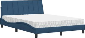 VidaXL Κρεβάτι με Στρώμα Hanko Μπλε 140x200 εκ. Υφασμάτινο