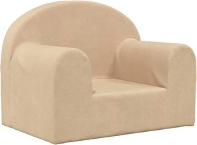 vidaXL Παιδικός καναπές Cream Soft Plush