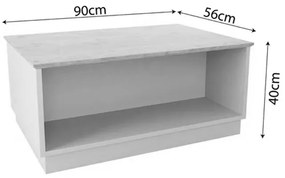 Τραπέζι Monik pakoworld σε oak-ανοιχτό γκρι απόχρωση 90x56x40εκ (1 τεμάχια)