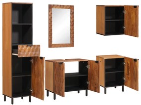 Σετ Μπάνιου με συρτάρι με ράφι Καφέ Ακακία Στερεό ξύλο μάνγκο