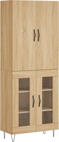 vidaXL Ντουλάπι Sonoma δρυς 69,5 x 34 x 180 εκ. από Επεξεργασμένο Ξύλο