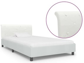 vidaXL Πλαίσιο Κρεβατιού Λευκό 90 x 200 εκ. από Συνθετικό Δέρμα
