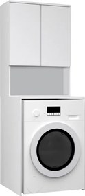 Έπιπλο πλυντηρίου Cozen Megapap χρώμα λευκό 65x60x178εκ.
