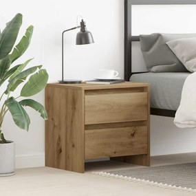 vidaXL κομοδίνο  από τεχνητό ξύλο δρυός 45x34x44,5 εκ.