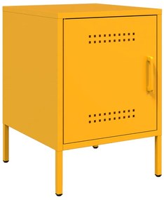 vidaXL Κομοδίνο Μουσταρδί 36x39x50,5 εκ. από Χάλυβα