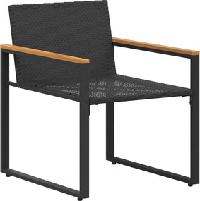 vidaXL Σύνολα επίπλων με μαξιλάρι 3 pcs Μαύρο και Κρεμ Λευκό Ρατάν