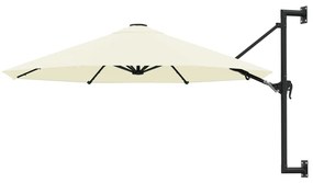 Ομπρέλα Τοίχου Λευκό της Άμμου 300 εκ. με Μεταλλικό Ιστό