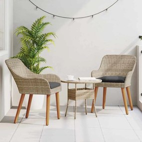 vidaXL Καρέκλα Κήπου με μαξιλάρι 2 pcs Ανοιχτό γκρι 55 x 62.5 x 82 εκ.