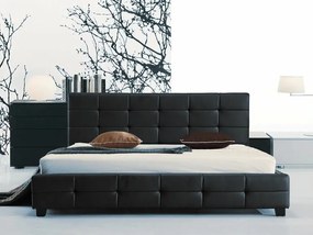 Κρεβάτι Mesa 325, Διπλό, Μαύρο, 160x200, Ταπισερί, Τάβλες για Κρεβάτι, 168x215x107cm, 35 kg | Epipla1.gr