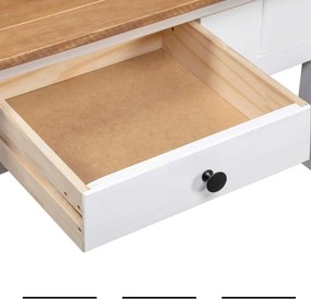 vidaXL Τραπεζάκι Σαλονιού Λευκό 100x60x45 εκ. Μασίφ Πεύκο Σειρά Panama