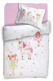 Σεντόνια Βρεφικά Iris (Σετ 3τμχ) White-Pink Anna Riska Cradle 120x160cm 100% Βαμβάκι