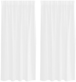 vidaXL Κουρτίνες με κουρτίνες 2 pcs Λευκό 140 x 175 εκ. Πολυεστέρας