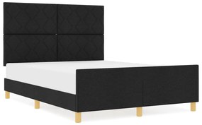 vidaXL Κρεβάτι  Μαύρο 160x200 εκ από Υφάσμα