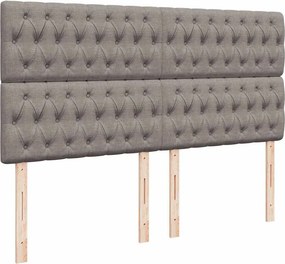 vidaXL Οθωμανικό κρεβάτι με στρώματα Taupe 200x200cm ύφασμα