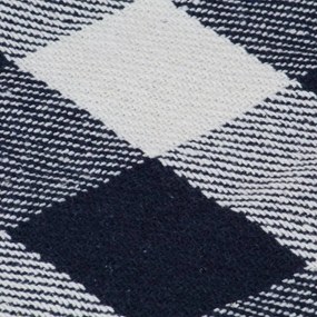 vidaXL Ριχτάρι Καρό Ναυτικό Μπλε 220 x 250 εκ. Βαμβακερό