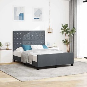 vidaXL Κρεβάτι Σκελετός Σκούρο Γκρί 160x200 εκ Βελούδο