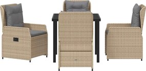 vidaXL Σέτ φαγητού για κήπο 5 pcs Μπέζ και Ανοιχτό Γκρι