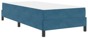 vidaXL Κρεβάτι box spring με στρώμα Σκούρο Μπλε 90 x 190 cm Βελούδο