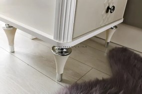 Σετ Κρεβατοκάμαρας Μοντέλο Πολυτελείας σε Λευκό και Ασημί 160x200 cm