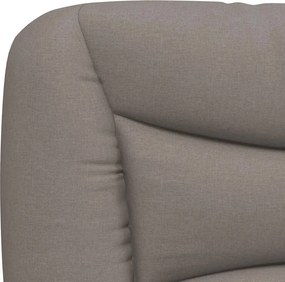 vidaXL Κρεβάτι με Στρώμα Hvar Taupe 200x200 εκ. Υφασμάτινο