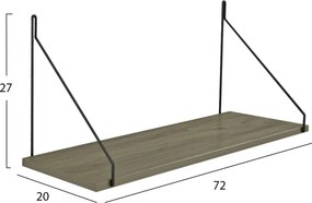 ΡΑΦΙ ΤΟΙΧΟΥ AGILAN ΜΕΛΑΜΙΝΗΣ HM9183.12 OLIVE GREY 72x20x27Y εκ.