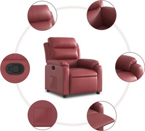 vidaXL Πολυθρόνα Ανακλινόμενη Μπορντό από Συνθετικό Δέρμα