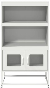 Highboard Λευκό 68x39x123 cm Ατσάλι - Λευκό