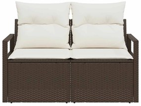 vidaXL Καναπές Κήπου με μαξιλάρι Καφέ 120 x 62 x 69εκ συνθετικό ρατάν