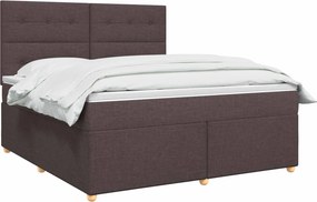 vidaXL Κρεβάτι box spring με στρώμα Σκούρο Καφέ 140 x 200 cm Ύφασμα